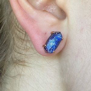 Glittery blue Kendra Scott earrings